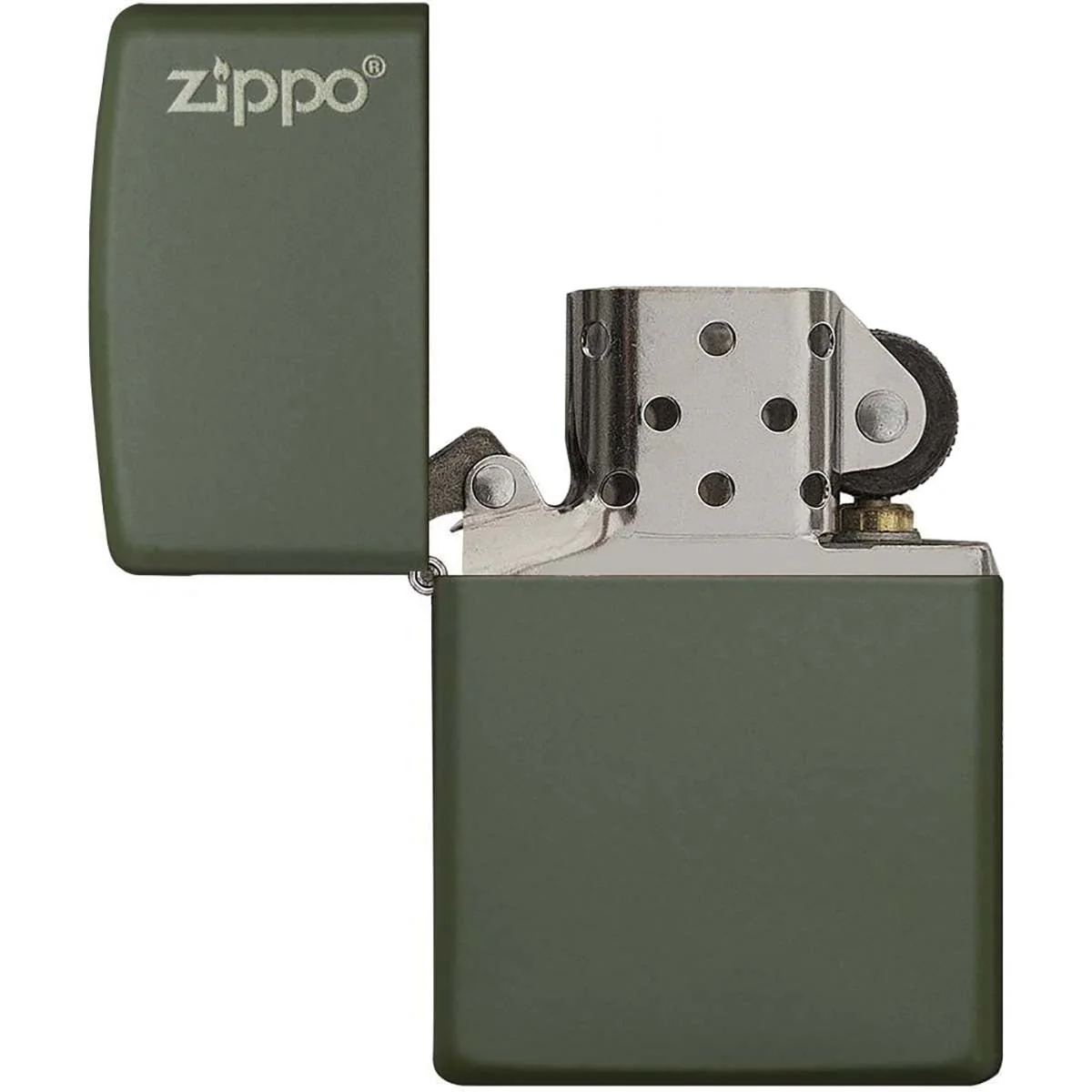 Zippo Logo Matte Pocket Lighter - Green - Image 3