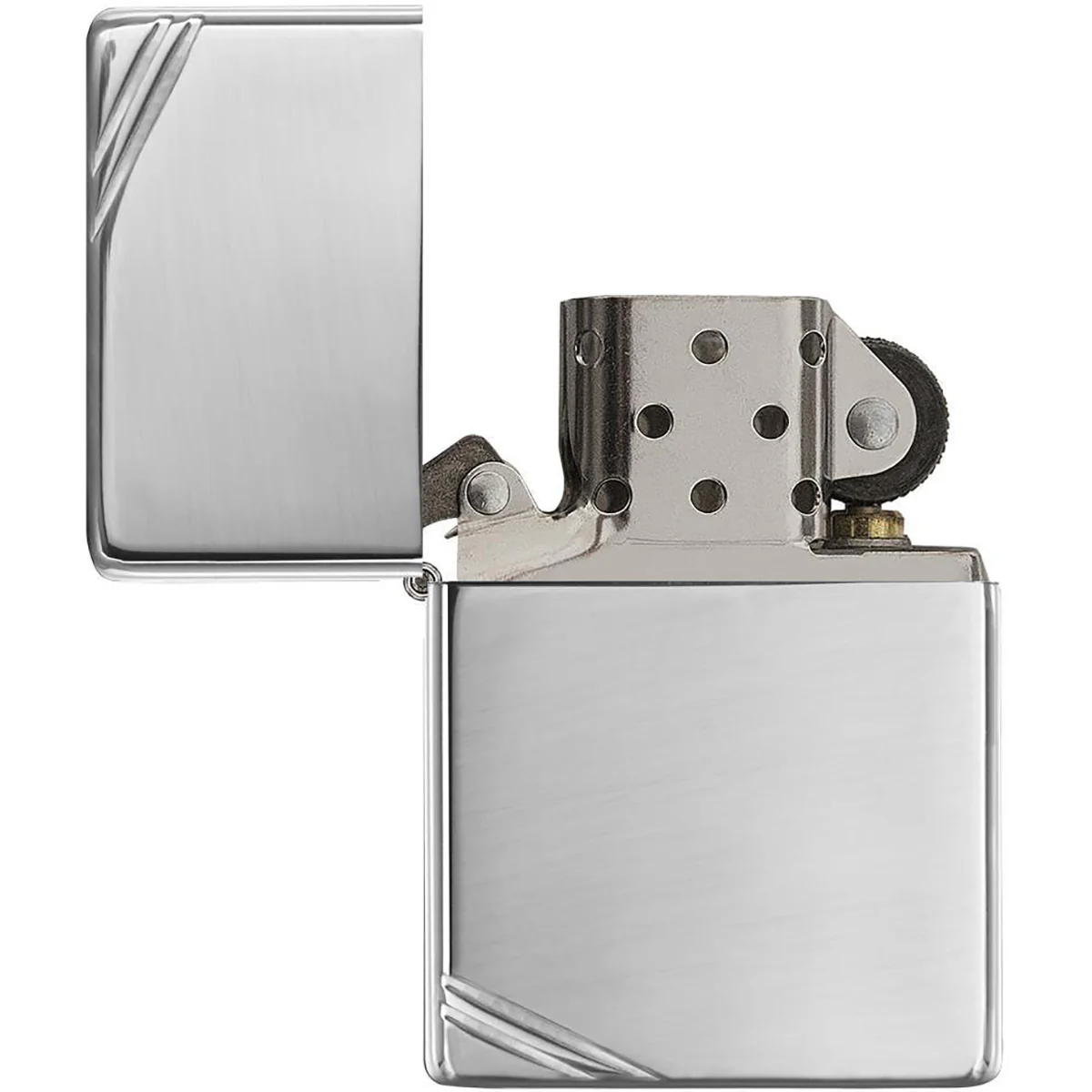 Zippo Vintage High Polish Chrome with Slashes Pocket Lighter - Image 2
