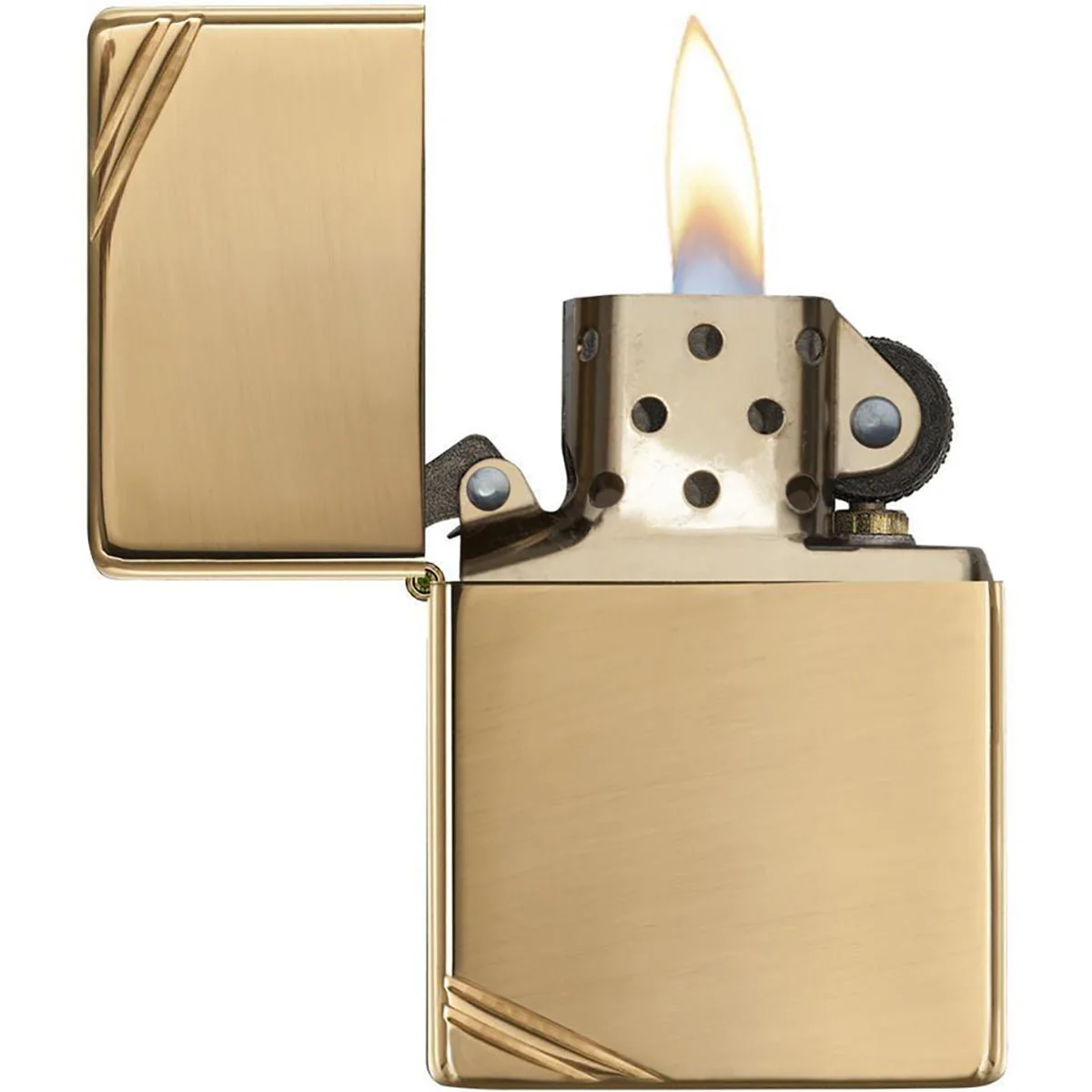 Zippo Vintage Series High Polished Brass with Slashes Pocket Lighter - Image 2